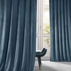 Oxford Blue Signature Plush Velvet Hotel Blackout Curtain -Chic Curtains Shop VPYC SBO161258 80373 1