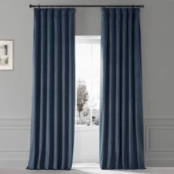 Varsity Blue Signature Plush Velvet Hotel Blackout Curtain