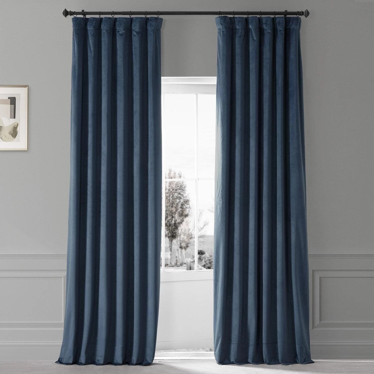 Varsity Blue Signature Plush Velvet Hotel Blackout Curtain 3 Varsity Blue Signature Plush Velvet Hotel Blackout Curtain