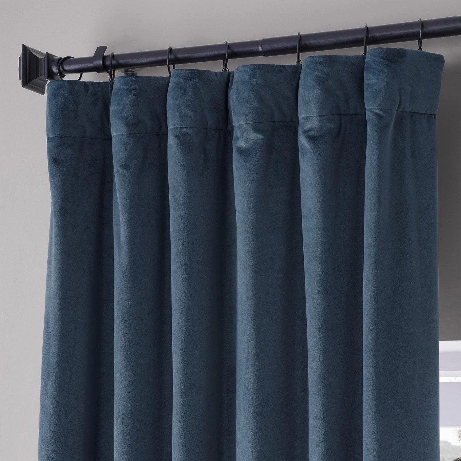 Varsity Blue Signature Plush Velvet Hotel Blackout Curtain 4 Varsity Blue Signature Plush Velvet Hotel Blackout Curtain - Image 2