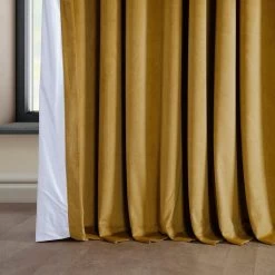 Sophomore Gold Extra Wide Signature Plush Velvet Hotel Blackout Curtain -Chic Curtains Shop VPYC SBO179760 DW 94782 4