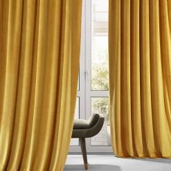 Sophomore Gold Signature Plush Velvet Hotel Blackout Curtain -Chic Curtains Shop VPYC SBO179760 68974