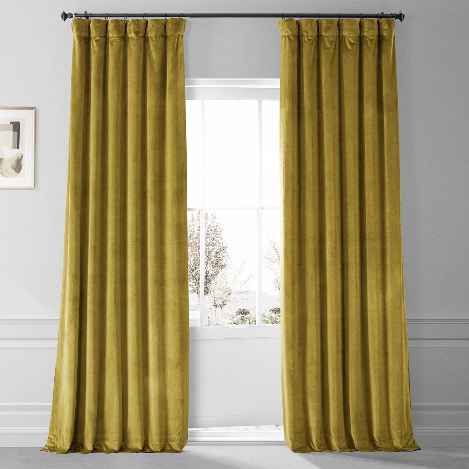 Babylonia Green Signature Plush Velvet Hotel Blackout Curtain 3 Babylonia Green Signature Plush Velvet Hotel Blackout Curtain