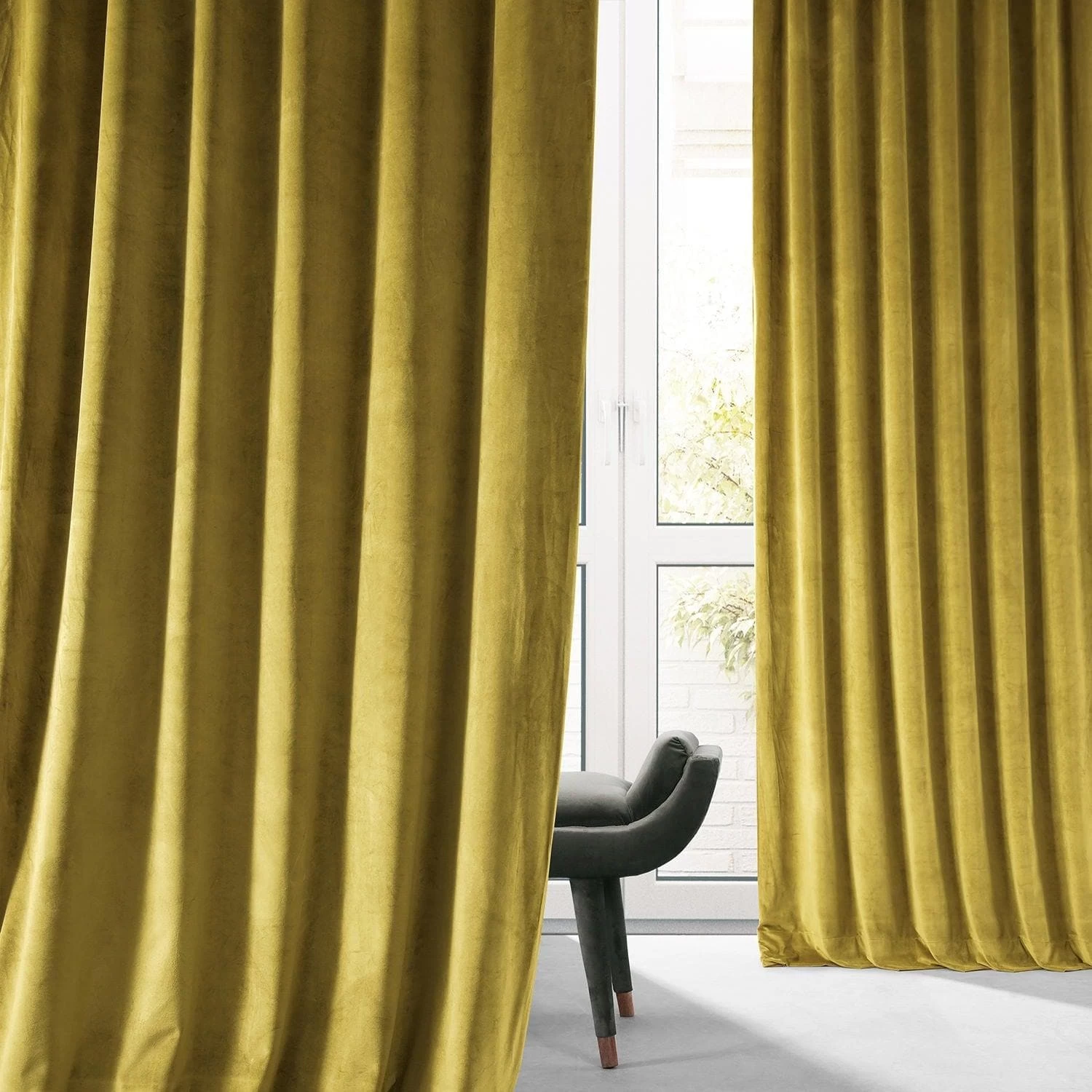 Babylonia Green Signature Plush Velvet Hotel Blackout Curtain 8 Babylonia Green Signature Plush Velvet Hotel Blackout Curtain - Image 6
