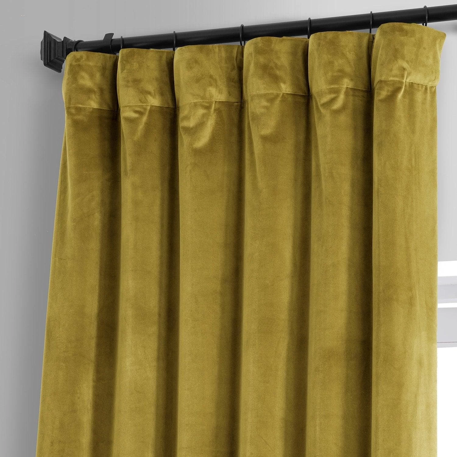 Babylonia Green Signature Plush Velvet Hotel Blackout Curtain 4 Babylonia Green Signature Plush Velvet Hotel Blackout Curtain - Image 2