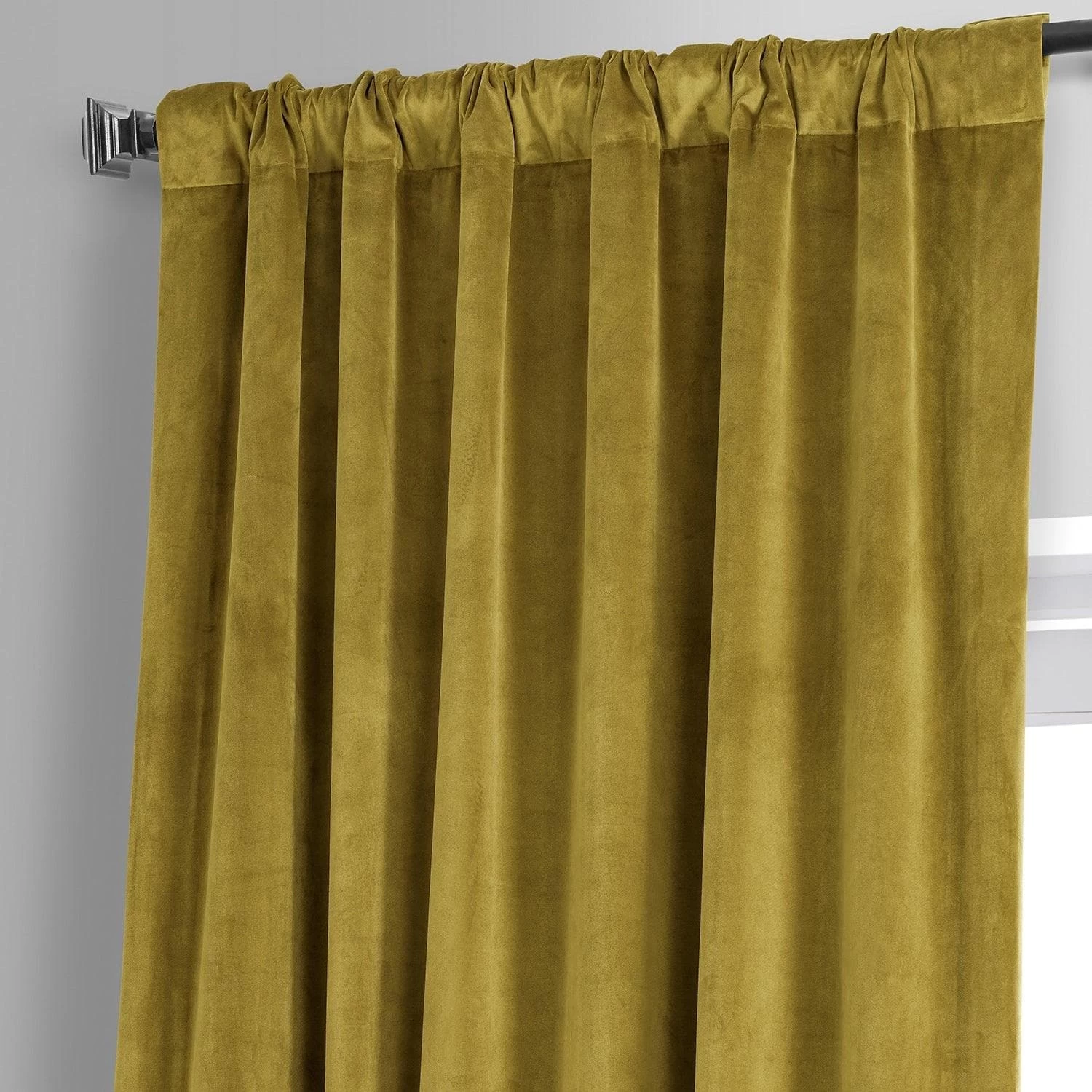 Babylonia Green Signature Plush Velvet Hotel Blackout Curtain 6 Babylonia Green Signature Plush Velvet Hotel Blackout Curtain - Image 4