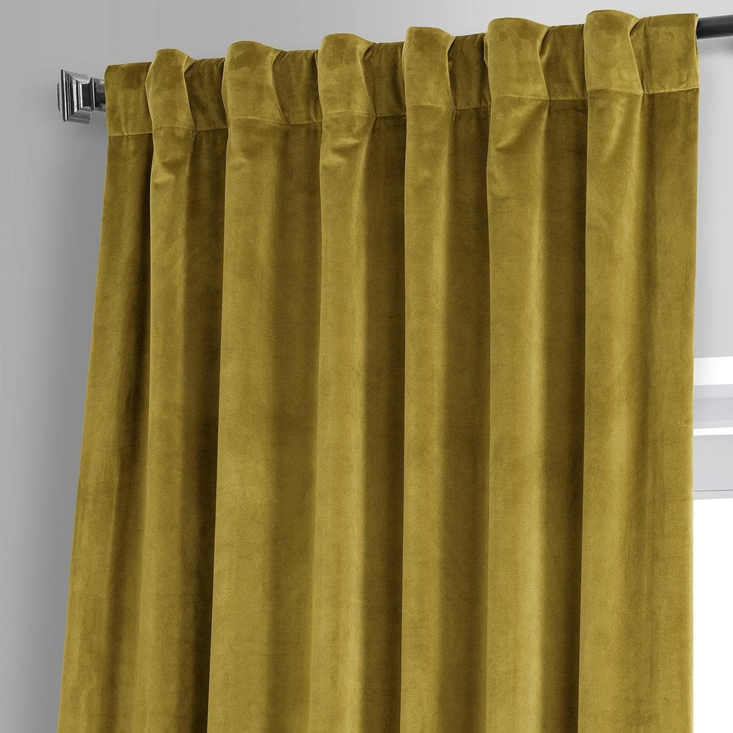 Babylonia Green Signature Plush Velvet Hotel Blackout Curtain 5 Babylonia Green Signature Plush Velvet Hotel Blackout Curtain - Image 3
