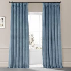 Copenhagen Blue Signature Plush Velvet Hotel Blackout Curtain