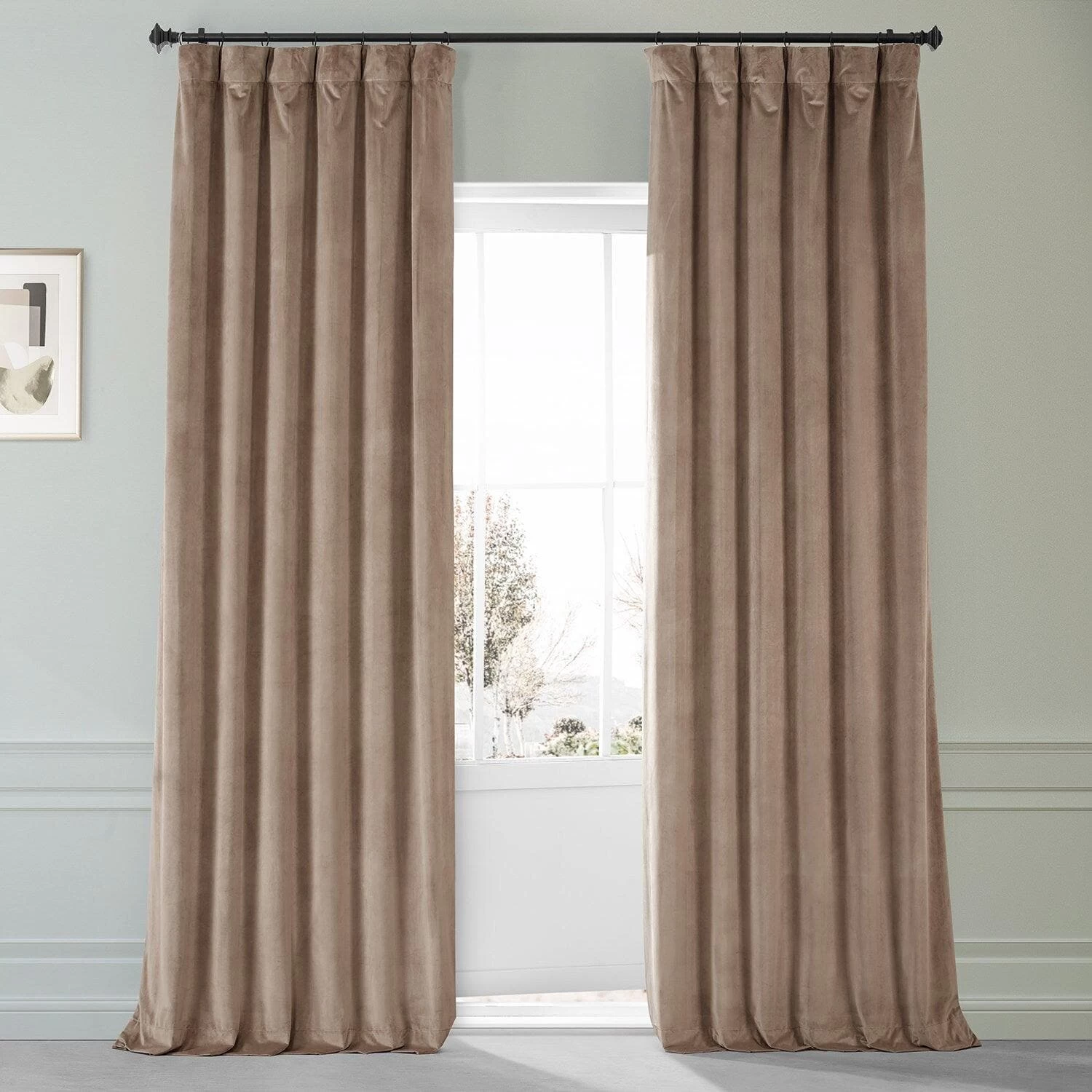 Pashmina Taupe Signature Plush Velvet Hotel Blackout Curtain 3 Pashmina Taupe Signature Plush Velvet Hotel Blackout Curtain