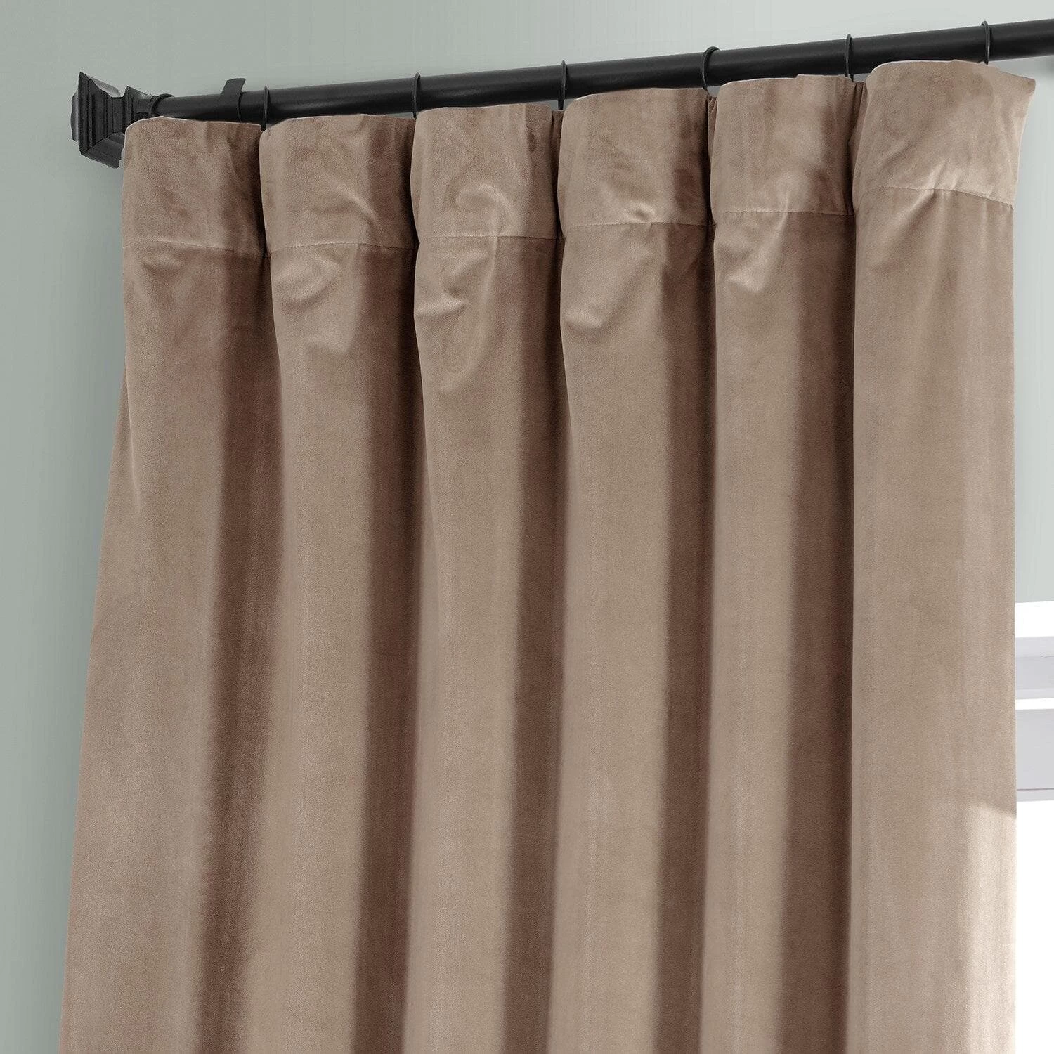 Pashmina Taupe Signature Plush Velvet Hotel Blackout Curtain 4 Pashmina Taupe Signature Plush Velvet Hotel Blackout Curtain - Image 2