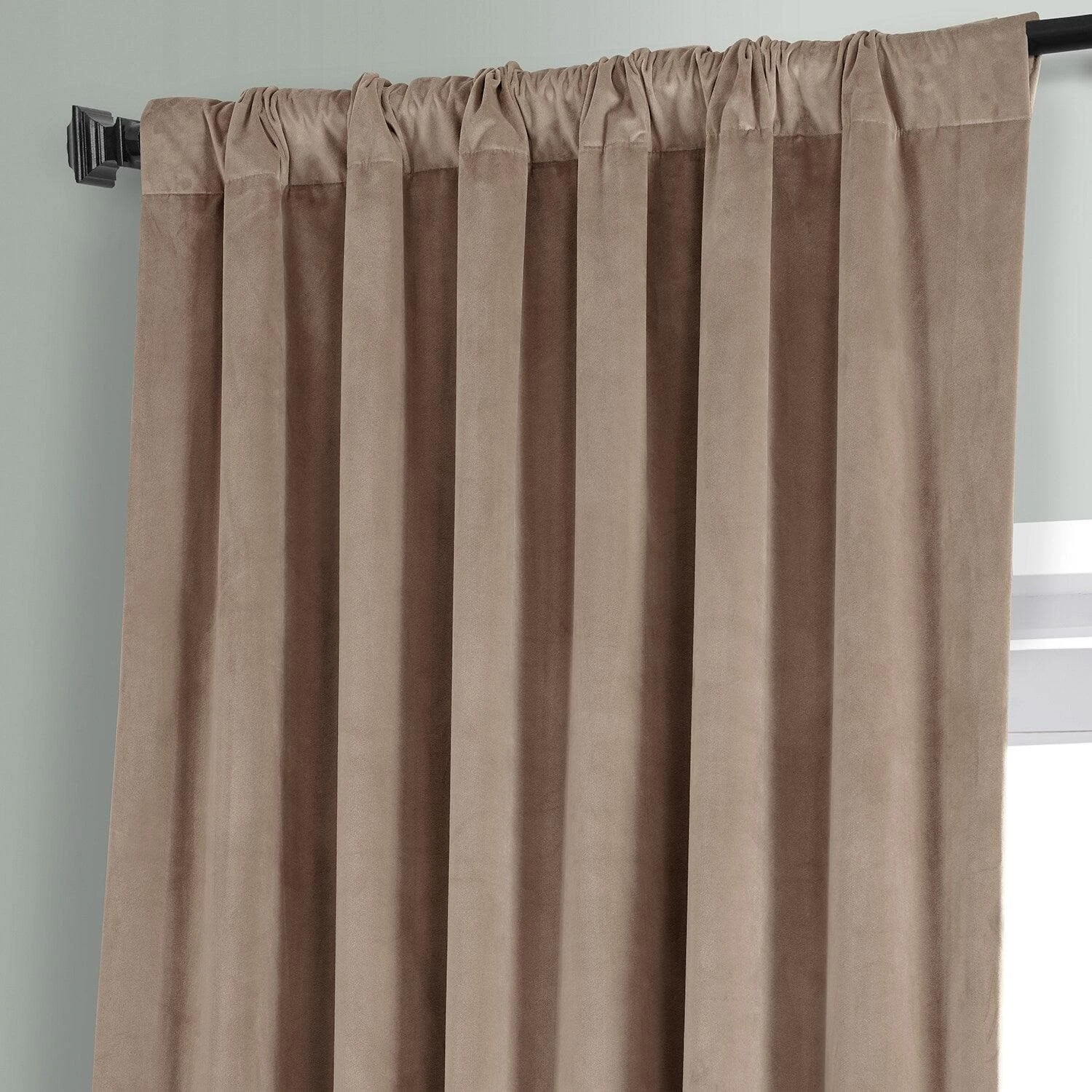 Pashmina Taupe Signature Plush Velvet Hotel Blackout Curtain 6 Pashmina Taupe Signature Plush Velvet Hotel Blackout Curtain - Image 4