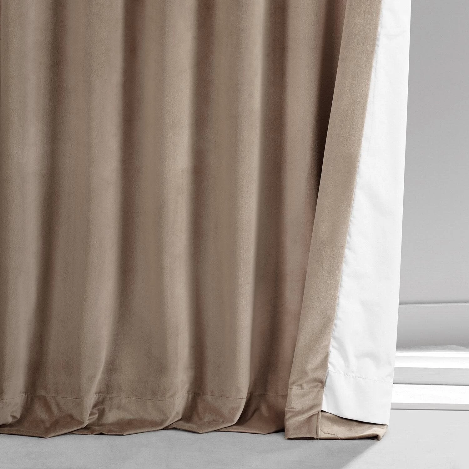 Pashmina Taupe Signature Plush Velvet Hotel Blackout Curtain 7 Pashmina Taupe Signature Plush Velvet Hotel Blackout Curtain - Image 5
