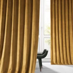 Apple Cider Gold Signature Plush Velvet Hotel Blackout Curtain 13 Apple Cider Gold Signature Plush Velvet Hotel Blackout Curtain -Chic Curtains Shop VPYC SBO190159 80401 1