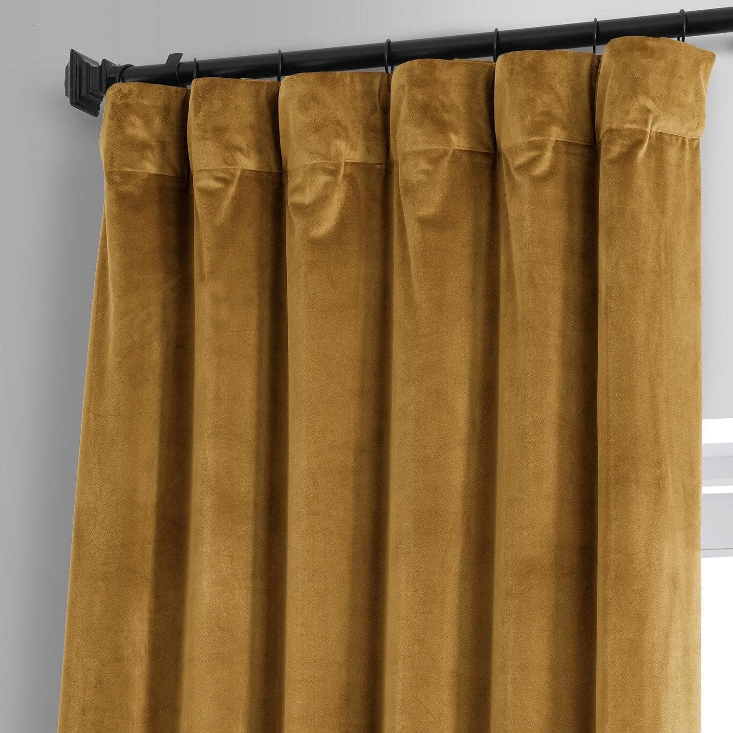 Apple Cider Gold Signature Plush Velvet Hotel Blackout Curtain 4 Apple Cider Gold Signature Plush Velvet Hotel Blackout Curtain - Image 2
