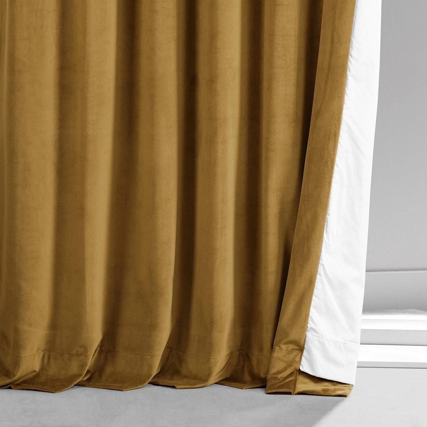 Apple Cider Gold Signature Plush Velvet Hotel Blackout Curtain 7 Apple Cider Gold Signature Plush Velvet Hotel Blackout Curtain - Image 5