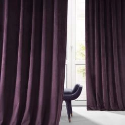 Plum Blossom Signature Plush Velvet Hotel Blackout Curtain -Chic Curtains Shop VPYC SBO190162 80402 1