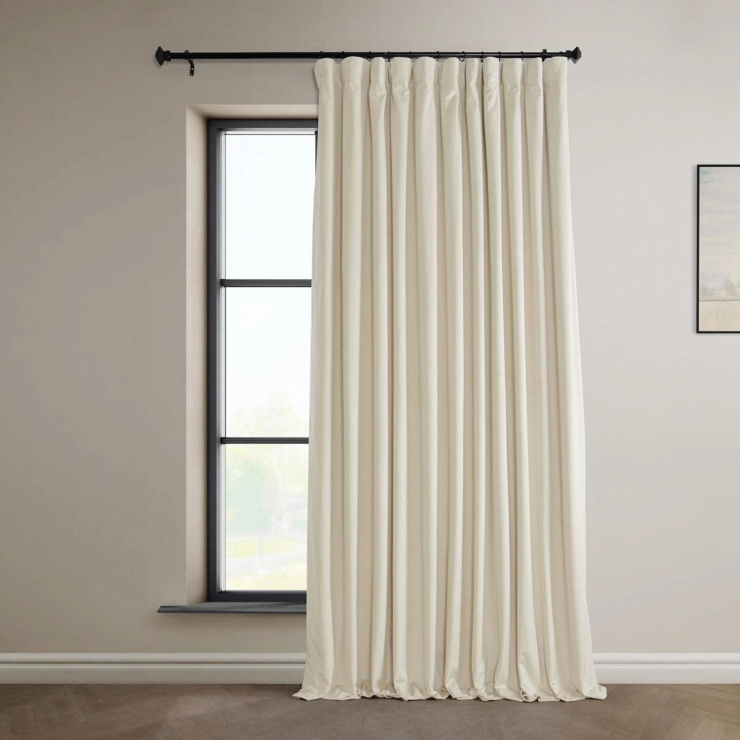 Diva Cream Extra Wide Signature Plush Velvet Hotel Blackout Curtain 3 Diva Cream Extra Wide Signature Plush Velvet Hotel Blackout Curtain