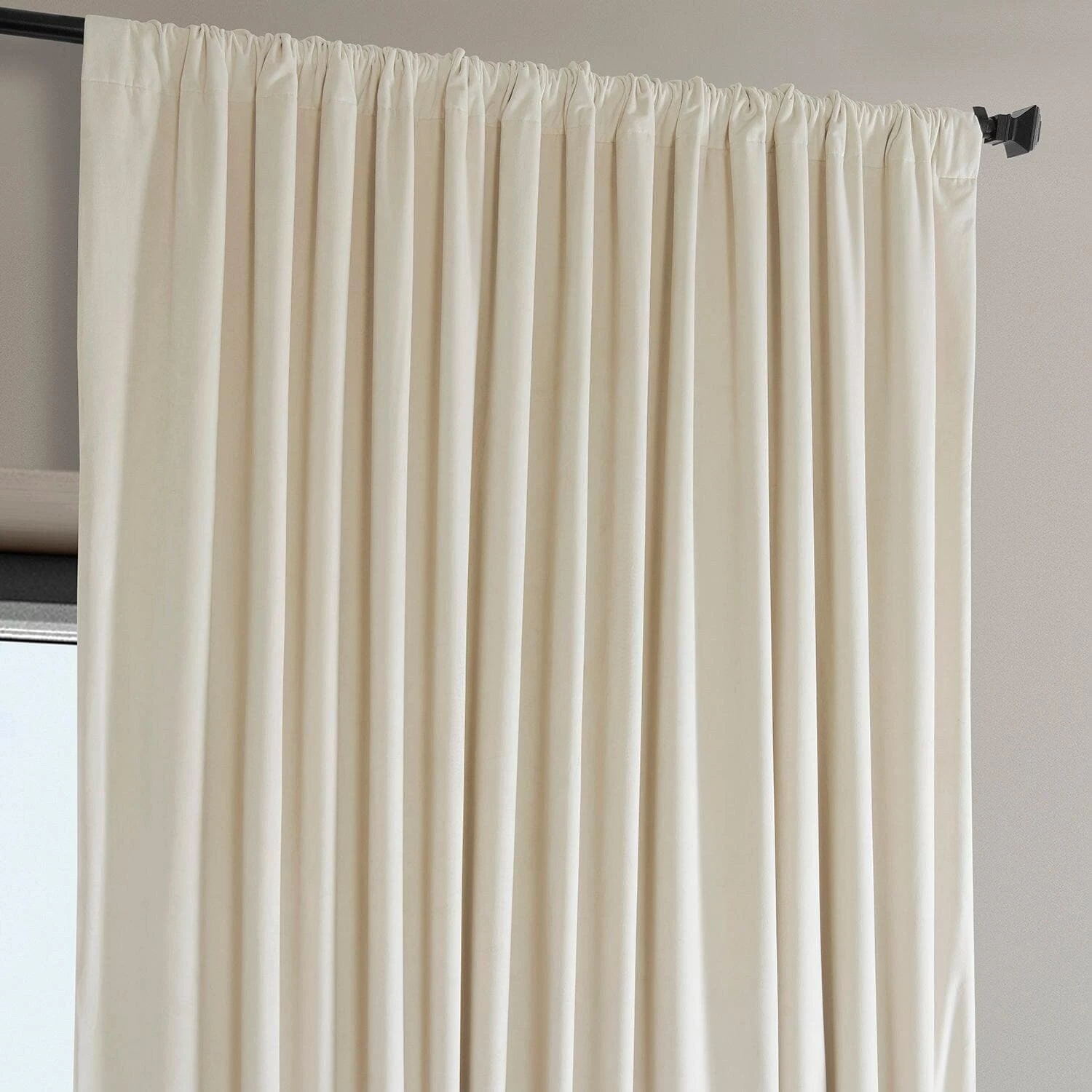 Diva Cream Extra Wide Signature Plush Velvet Hotel Blackout Curtain 6 Diva Cream Extra Wide Signature Plush Velvet Hotel Blackout Curtain - Image 4