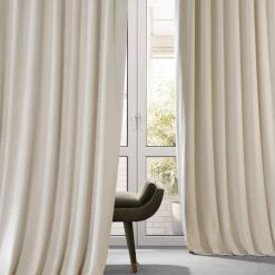 Diva Cream Signature Plush Velvet Hotel Blackout Curtain -Chic Curtains Shop VPYC SBO198593 68971