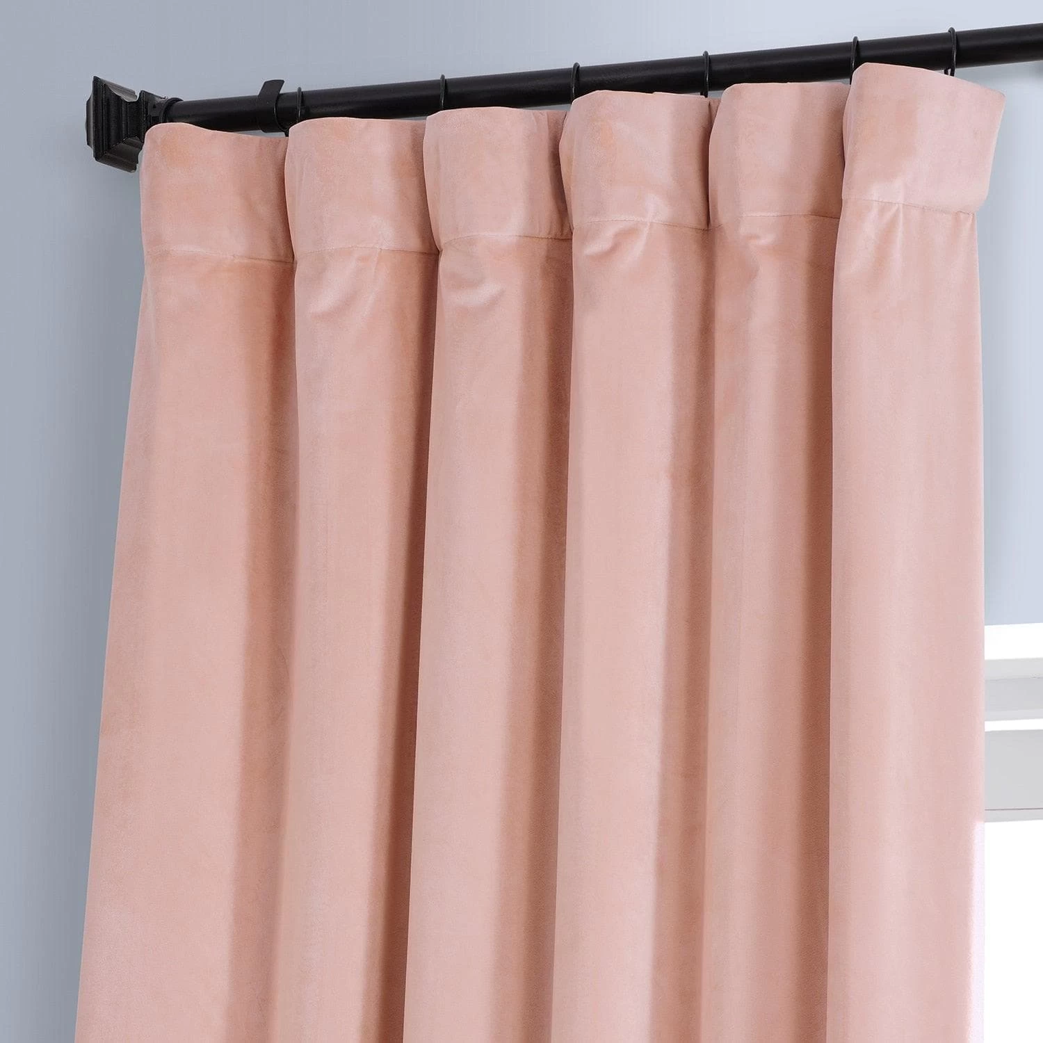 Apricot Blossom Signature Plush Velvet Hotel Blackout Curtain 4 Apricot Blossom Signature Plush Velvet Hotel Blackout Curtain - Image 2