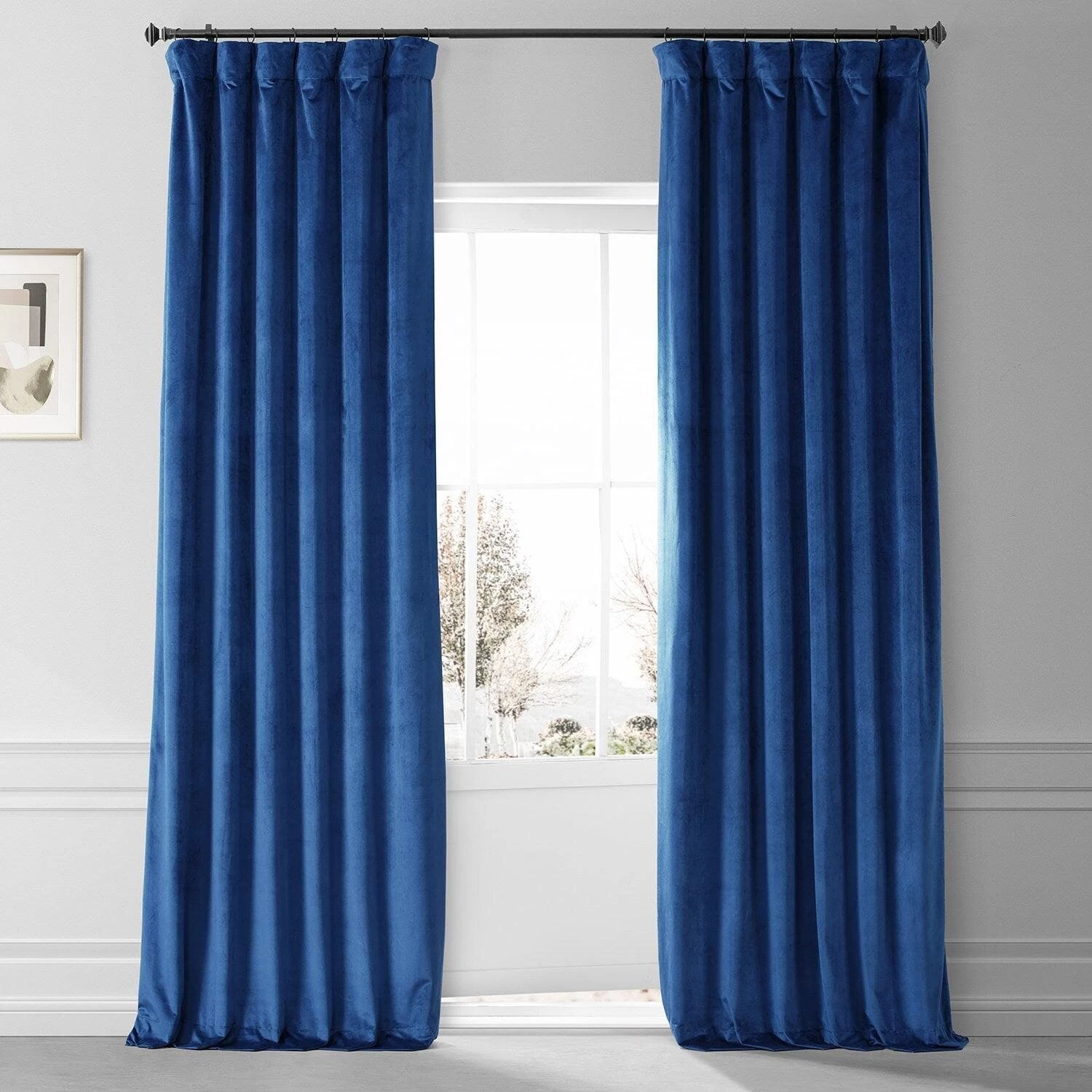 Babylonian Blue Signature Plush Velvet Hotel Blackout Curtain 3 Babylonian Blue Signature Plush Velvet Hotel Blackout Curtain
