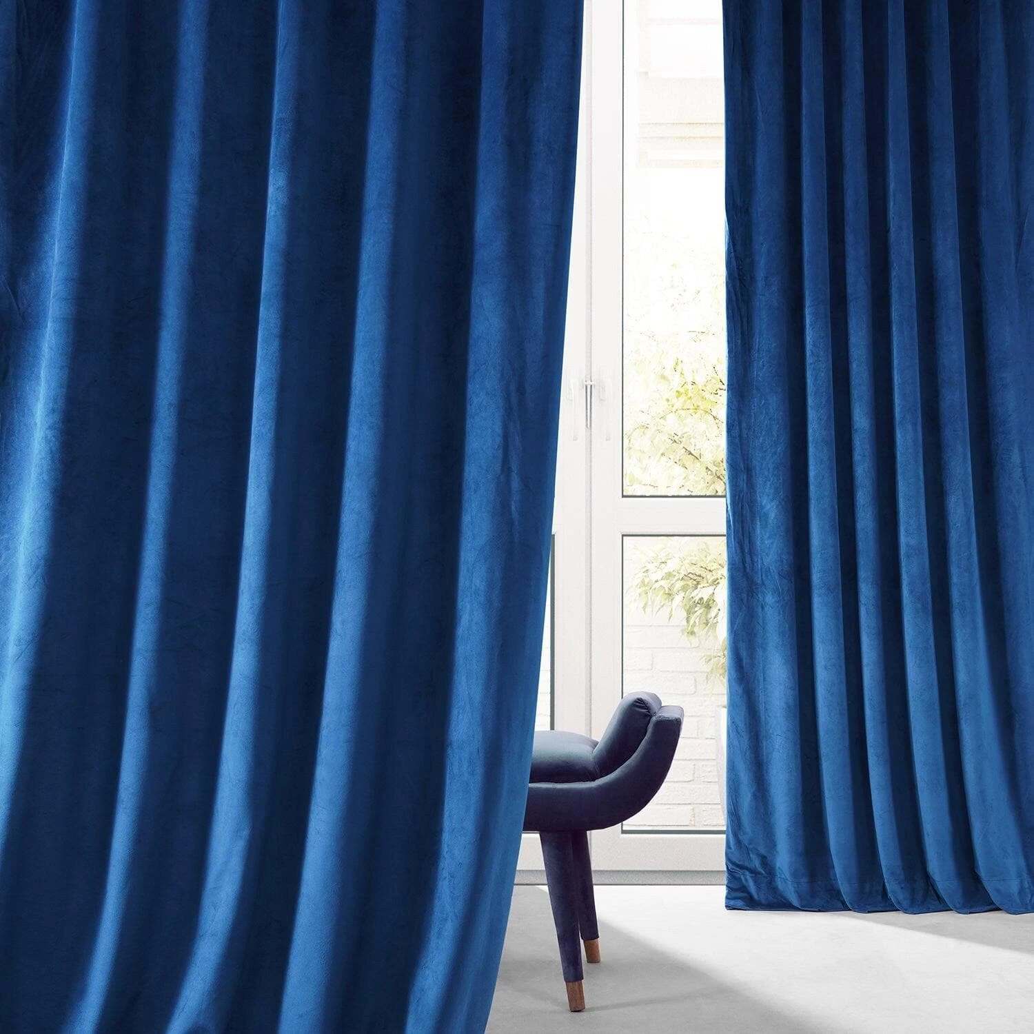 Babylonian Blue Signature Plush Velvet Hotel Blackout Curtain 8 Babylonian Blue Signature Plush Velvet Hotel Blackout Curtain - Image 6