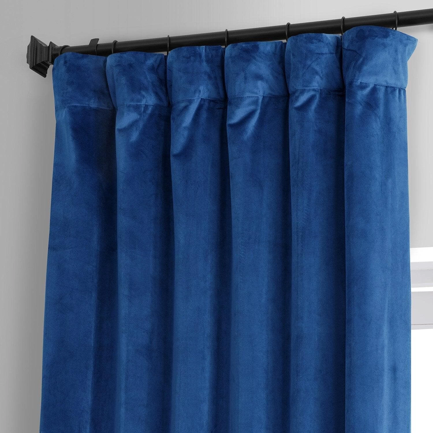 Babylonian Blue Signature Plush Velvet Hotel Blackout Curtain 4 Babylonian Blue Signature Plush Velvet Hotel Blackout Curtain - Image 2